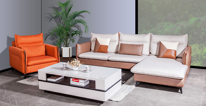 Gabungan Sofa Garis Lurus Fabrik Ruang Tamu Ringkas Moden 620038